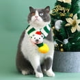 thumbnail image 4 of Bufanda de Navidad Ganfancp de Punto a Rayas para Mascota Gatos Perros Conejo Bola de Lana Engrosada Collar Caliente Liquidación Pañuelo para Mascotas X1, 4 of 6