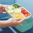 thumbnail image 2 of VogueV Large Divided Bento Box - Leakproof Lunch Container with Sauce Cups Mint Green, 2 of 7