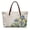 Blue Iris Floral, variant on Green Leaf Pattern Top Handle Tote Bag with Lightweight Casual, Portable Top Handle Bag for Vacation Daily Use