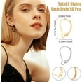 thumbnail image 2 of 100Pcs Real 24K Gold Plated Leverback Earwires French Earring Hooks Gold and Stainless Steel Color 16.5x10mm Interchangeable Dangle Ear Wire Findings Stainless Steel for Jewelry Making, 2 of 9