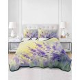 thumbnail image 2 of Quilts Queen Size Bedding Set, Lavender Reversible Summer Quilt 3 Pieces, Purple Floral Spring Country Nature Wildflower Plant Lightweight Bedspreads Coverlets with 2 Pillow Shams for All Seasons, 2 of 5