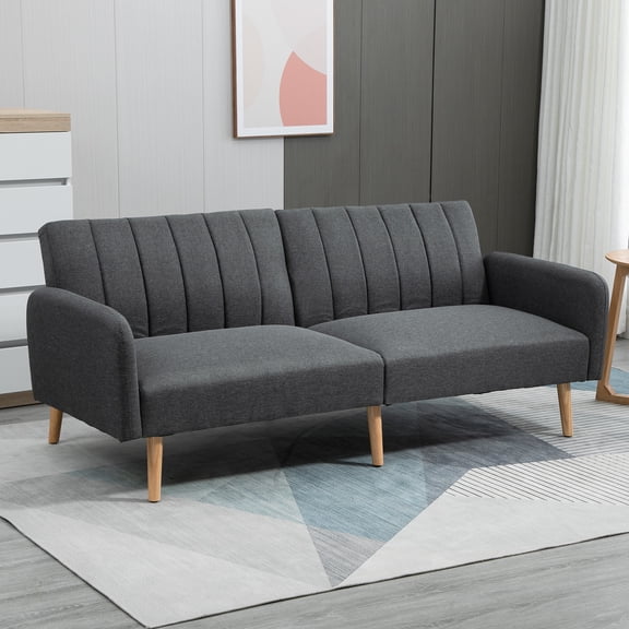 HomCom Loveseat, Gray Linen