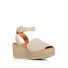 ANDRE ASSOUS Womens Ivory Cushioned Adjustable Strap Klarita Round Toe Wedge Buckle Leather Espadrille Shoes 39
