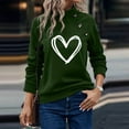 thumbnail image 2 of BLVB Women's Casual Long Sleeve Sweatshirt Tops Basic Loose Mock Turtleneck Lightweight Tunic Pullover with Button, 2 of 5