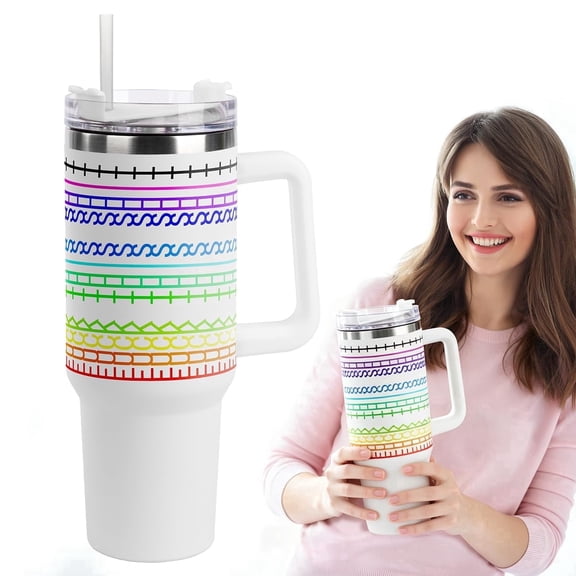 MIRACUP 40 oz Insulated Stainless Steel Tumbler with Handle and Leakproof Flip Straw Lid
