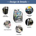 thumbnail image 5 of Large Clear PVC Backpack Heavy Duty See Through Backpack for Adults Work Travel, Light Blue Sport Print Printed 12L, 5 of 8