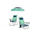 Life is Good Beach Chair Silver Frame Green Sun