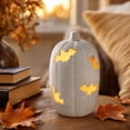 thumbnail image 4 of Halloween Pumpkin Light for Halloween Indoor, Handmade Light Up White Pumpkin Decoration Lantern Halloween Lighted Tabletop Ornament For Halloween Indoor, 4 of 7