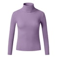 thumbnail image 5 of MESSUEN Turtleneck Sweater Women Lightweight Sweaters for Women Pull Over Sweaters Womens Ladies Sweaters Womens Summer Tops Dressy Casual Summer Shirts Womens Tops Dressy Casual Purple M, 5 of 6