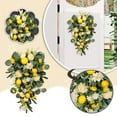 thumbnail image 2 of Wreath - Home Brand - Artificial Teardrop Spring Summer Front Door Teardrop Wall Hanging Teardrop Floral ，Spring Summer Wreath for Wall Window Party Decor - 1Pc Wreath, 2 of 6