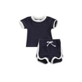 thumbnail image 1 of xiaxaixu Newborn Baby Two Piece Set, Infant Boy Girl Ribbed Casual Shirt Shorts, 1 of 10