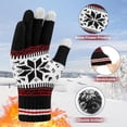thumbnail image 2 of 3 Pairs Touch Screen Gloves with Snow Flower Pattern, Warm Knit Winter Gloves Christmas Gifts Stocking Stuffers for Women, 2 of 6