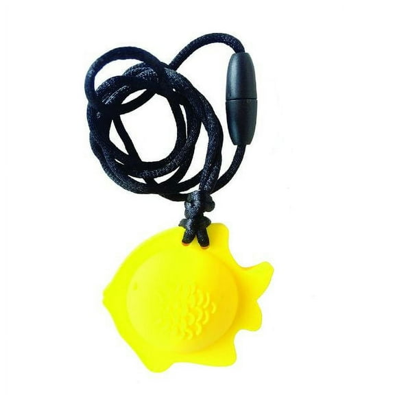 Chubuddy Fish Chewy Pendant With Breakaway Clasp Necklace- Lemon Color