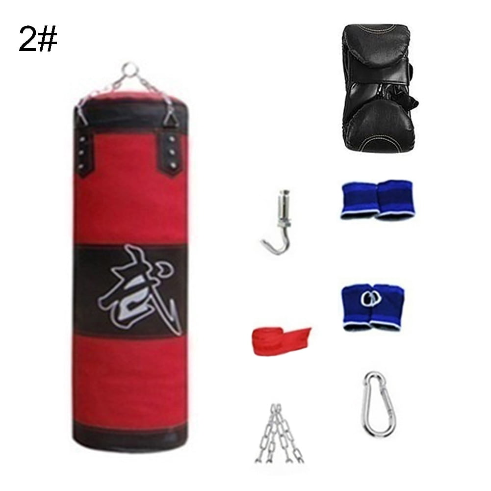 SPRING PARK 8Pcs/Set Fitness Training Punch Bag Filled Kick Hanging Boxing  Set Heavy MMA Punching Training Pads