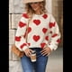 thumbnail image 4 of Sudadera Holgada de Larga con Cuello Redondo y Estampado de Corazón de Peluche para Mujer, para Otoño e Invierno. Corazón de Amor Rojo XL, 4 of 8