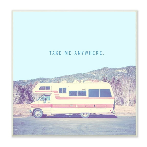 Stupell Industries Take Me Anywhere Family Camper Vintage Photograph Unframed Art Print Wall Art, 12x12, by Thomas Brn