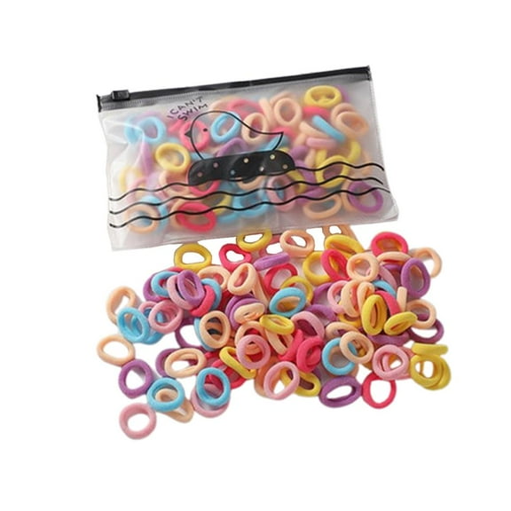 100Pcs Soft Cotton Hair Ties,1 Inch Multicolor Seamless Hair Bands,Colorful Nylon ElasticsHair Tie Ponytail Holder Accessories,No Crease Damage, HairScrunchies for Thick ThinHair,for women