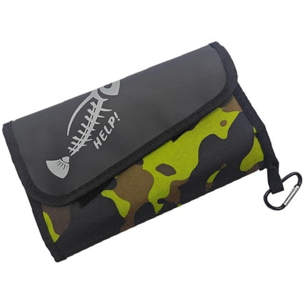 Youthyao Fishing Baits Bag Fishing Leader Tackle Wallet Bag with Carabiner Baits Wallet Case Fishing Lures Carry Bag