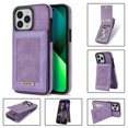 thumbnail image 1 of Back Wallet Case for iPhone 14 Pro Max, RFID Blocking Card Slots Holder Premium PU Leather Protective Cover with Kickstand Magnetic Closure Shockproof Anti-Fingerprint Dustproof Case, Purple, 1 of 8