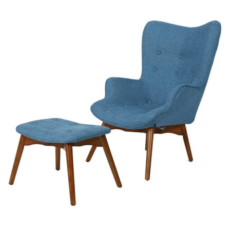 Anders Mid-Century Arm Chair with Ottoman (Best Chair And Ottoman)