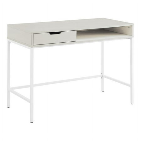 UPC: 0810001958381 | OS Home and Office Furniture 40  Wood Writing Desk with Drawer in White Oak