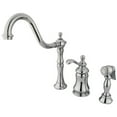 thumbnail image 1 of Kingston Brass Templeton Single Handle Widespread Kitchen Faucet with Brass Sprayer, 1 of 4