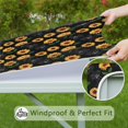 thumbnail image 6 of Black Green Leaf Sunflower Pattern Square Fitted Tablecloth with Elastic Edge,Square Table Cover,Washable Elastic Table Cover for Home Kitchen Party Decor 36"x36", 6 of 6