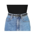 thumbnail image 4 of Cinturón de cuero delgado con ojales para mujeres de talla grande, estilo punk rock, 104.5 cm/41.14'' negro, 4 of 4