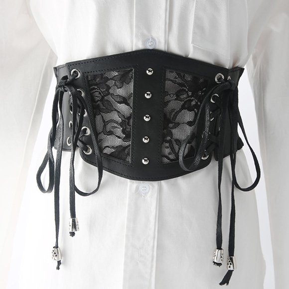 Women Lace Waist Belt Wide Belts Ladies Waist Band Lace - Up for Wedding