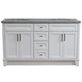 thumbnail image 3 of Bellaterra Home 400700-61D-WH-GYO 61 in. Double Oval Sink Vanity with Granite Top, White & Gray, 3 of 16