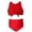 Red1, variant on Girls Two Piece Swimsuits Bikini Set Solid Color Swimsuits Cute Summer Swimsuits Tween Bathing Suits 13-14 Years