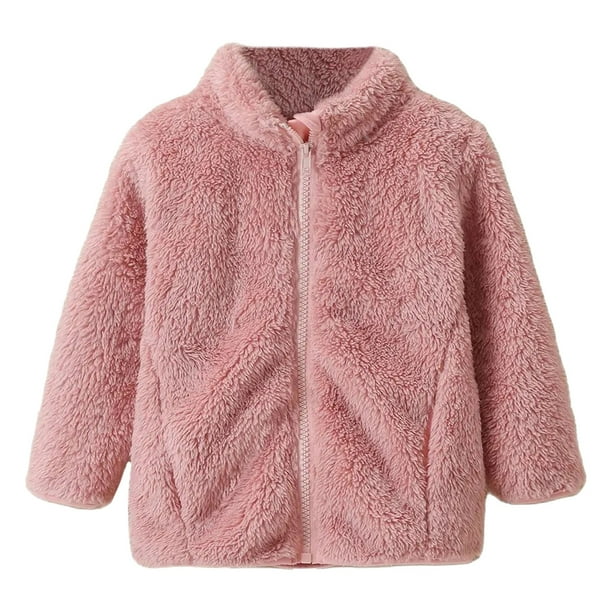 nsendm Big Kid coat Toddler Girl Coats 5t Newborn Kids Toddler Baby Girls Solid Print Long Sleeve Coat Tops Fall Winter Girl Jacket Girls Clothes Pink 12 18 Months Walmart