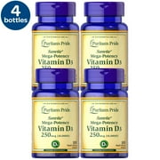 4 Pack - Puritan's Pride Vitamin D, 10000 IU, 100 Softgels