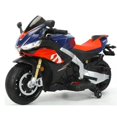 thumbnail image 1 of KidsVIP Aprilia RSV4 12V Upgraded 2-Seater Motorcycle w/ Music & Rubber Wheels, 1 of 9