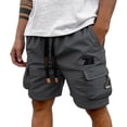 thumbnail image 2 of BRANROY Mens Golf Cargo Shorts Big & Tall - Drawstring Relaxed Fit Tactical Shorts, Function as Hiking Shorts, Beach Shorts, and Running Shorts for Summer Leisure,Gray,S, 2 of 8