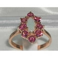 thumbnail image 2 of LBG British Made 9k Rose Gold Opal & Pink Tourmaline ring Womens Statement Ring - 33 size options - Size 11.75, 2 of 5