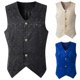 thumbnail image 5 of Chaleco de hombre con botones de Color sólido para adultos, chaleco informal para fiesta, vacaciones, ropa, traje, abrigo, chaqueta de Cosplay Chaquetas de traje, americanas y abrigos Blanco L Qarigey AP013947-03, 5 of 6