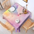 thumbnail image 2 of Pastel Rainbow Clouds Square Tablecloth,Waterproof Square Table Cover,Wipeable Spillproof Washable Table Cover for Home Kitchen Party Decor 60"x60"(152x152cm), 2 of 6
