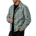 thumbnail image 5 of Zimjoy Corduroy Plaid Jacket for Men Button Down Vintage Long Sleeve Shacket Lightweight Regular Fit Western Jackets for Casual Fall Winter Green M, 5 of 9