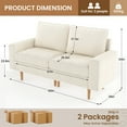 thumbnail image 2 of 66-in Loveseat Sofa,Small Sofa Couch,Deep Seat Sofa,Dutch Velvet,Comfy Cushion,Solid Wood Frame,Washable Sofa,Modern Sofa for Living Room,Bedroom, Apartment,Beige, 2 of 7