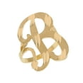 thumbnail image 1 of 10k Real Yellow Gold Ladies Tendy Chic Diamond Cut Cursive Inital Letter B Ring, 1 of 4