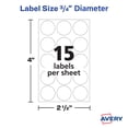 thumbnail image 5 of AVERY Removable Multi-Use ID Labels, 0.75" Diameter, White, Handwrite, (6738), 5 of 5