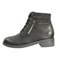 thumbnail image 2 of QISIWOLE Women's Shoes Fashion Minimalistic Solid Color Zipper Low Tube Wool Stitching Lace-up Thick Heel Short Boots Discount !, 2 of 4