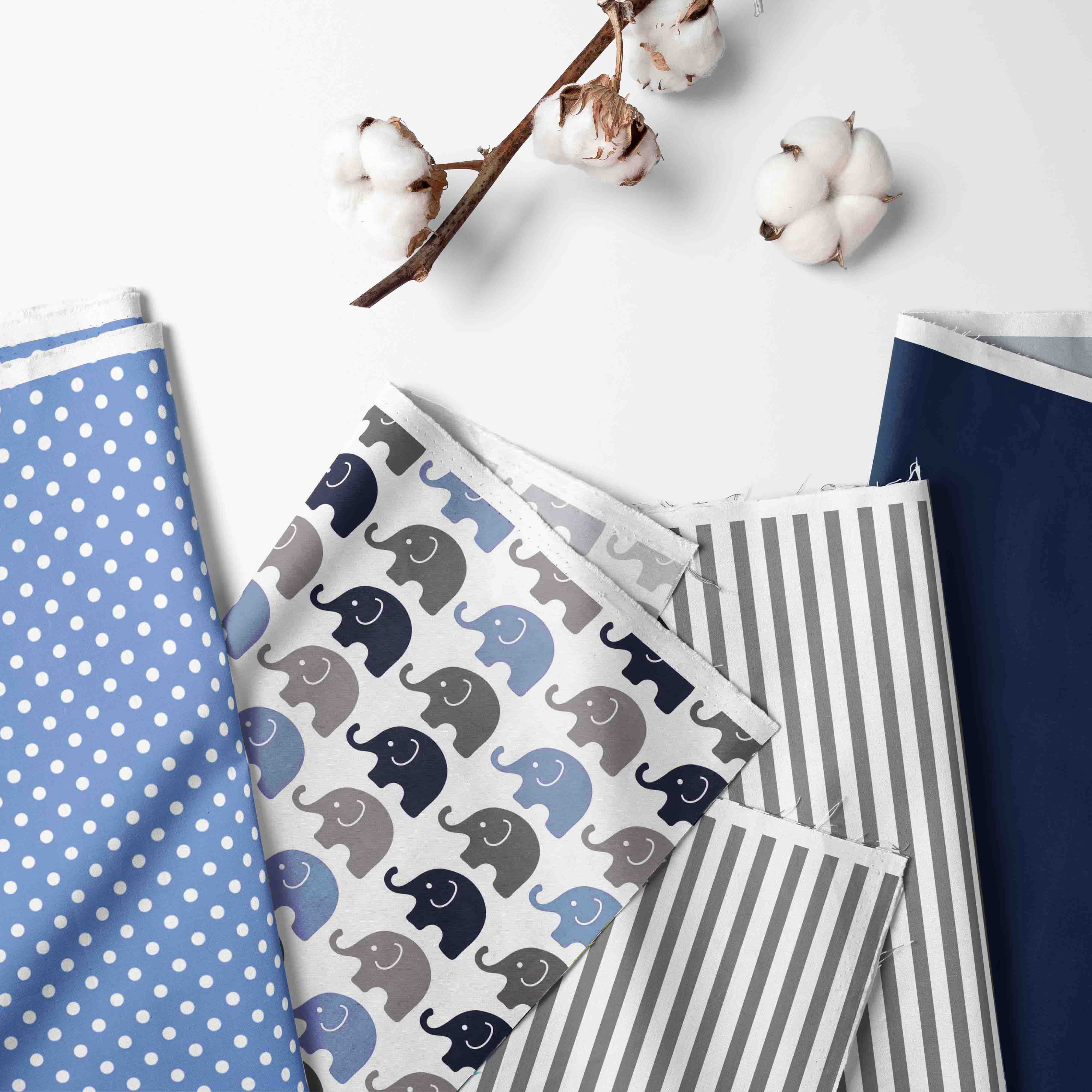 Bacati - Bacati - Elephants Blue/GreyElephants Blue/Grey Musical Baby Crib Mobile