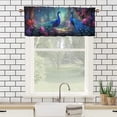 thumbnail image 3 of Peacock Curtain Valances for Kitchen Windows Teal Animal Rustic Flower Vintage Elegant Asian Wildlife Bird Rod Pocket Window Valance for Living Room Bathroom Bedroom Kitchen 54 by 18 in, 1 Panel, 3 of 6