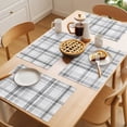 thumbnail image 5 of Black White Check Placemats Set of 8 Farmhouse Line Buffalo Plaid Place Mats Indoor Wipeable Table Mats Washable Cloth Dining Table Placemats for Kitchen Holiday Party Home Decor 13x19 Inch, 5 of 9