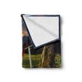 thumbnail image 2 of King Soft Flannel Fleece Throw Blanket, Arthur Camelot Myth in England Ireland Fields Invincible Myth Image, Cozy Plush for Indoor and Outdoor Use, 50" x 60", Green Blue and Red, by Ambesonne, 2 of 6