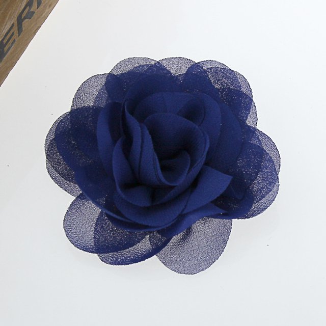 Flor hecha a mano Flor de gasa perlada Flor de tela DIY Ropa Tocado Accesorios de ropa 42 colores