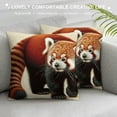 thumbnail image 3 of Orinice Red Panda Graphic Decorative Throw Pillow Cover for Home Couch Living Room Bed Sofa, Cotton Linen Cushion Case, 1PC 24x24in, 3 of 5
