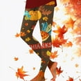 thumbnail image 2 of Thanksgiving Turkey Print Women's Leggings Comfortable Breathable Stretchy Soft Workout Yoga Pants Casual Tights, 2 of 2
